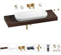 Комплект мебели для ванной комнаты с раковиной Wellsee Genuine Tree 201014683