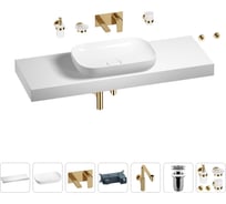 Комплект мебели для ванной комнаты Wellsee Genuine Tree с раковиной 201014463