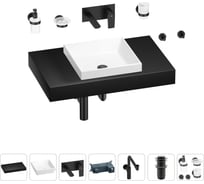 Комплект мебели для ванной комнаты Wellsee Genuine Tree с раковиной 201015262