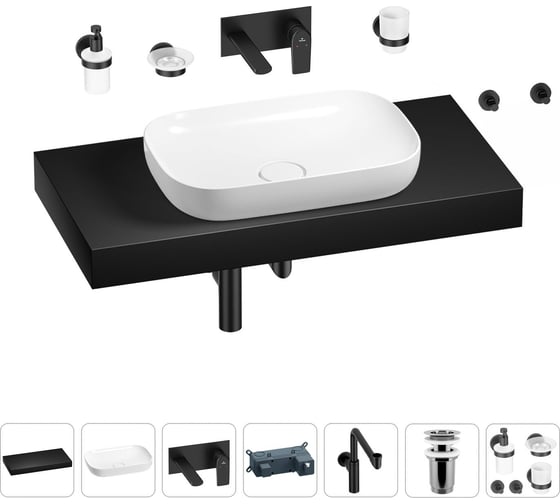 Комплект мебели для ванной комнаты с раковиной Wellsee Genuine Tree 201014242 1