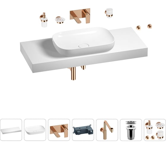 Комплект мебели для ванной комнаты Wellsee Genuine Tree с раковиной 201014344 1