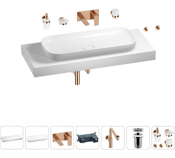 Комплект мебели для ванной комнаты Wellsee Genuine Tree с раковиной 201014584 1