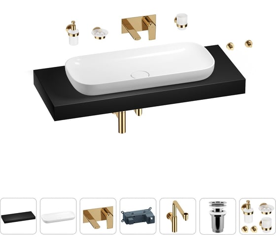 Комплект мебели для ванной комнаты Wellsee Genuine Tree с раковиной 201014603 1