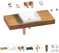 Комплект мебели для ванной комнаты Wellsee Genuine Tree с раковиной 201015324