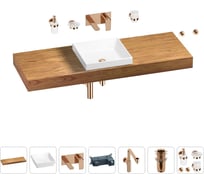 Комплект мебели для ванной комнаты Wellsee Genuine Tree с раковиной 201015564