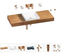 Комплект мебели для ванной комнаты Wellsee Genuine Tree с раковиной 201015444