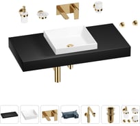 Комплект мебели для ванной комнаты Wellsee Genuine Tree с раковиной 201015383