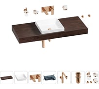 Комплект мебели для ванной комнаты Wellsee Genuine Tree с раковиной 201015464