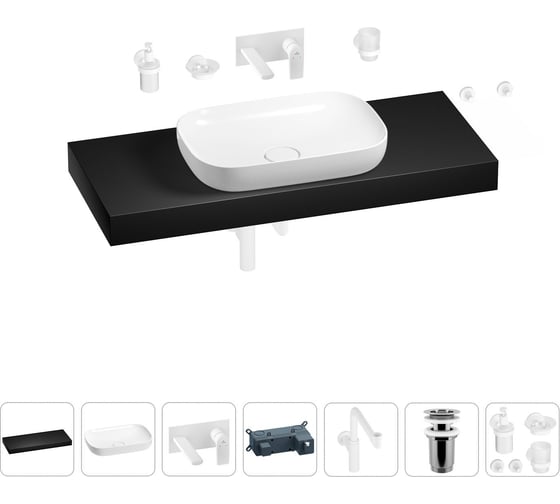 Комплект мебели для ванной комнаты Wellsee Genuine Tree с раковиной 201014365 1