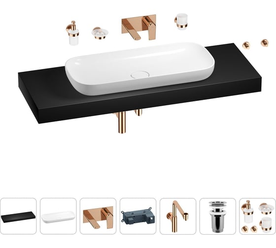 Комплект мебели для ванной комнаты Wellsee Genuine Tree с раковиной 201014724 1