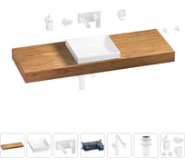 Комплект мебели для ванной комнаты Wellsee Genuine Tree с раковиной 201015565