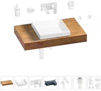 Комплект мебели для ванной комнаты Wellsee Genuine Tree с раковиной 201015205