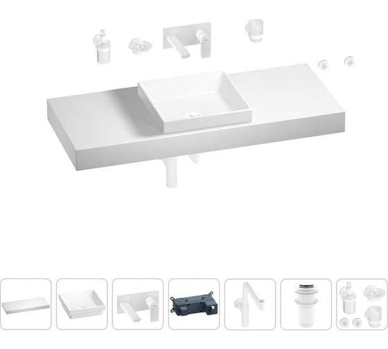 Комплект мебели для ванной комнаты Wellsee Genuine Tree с раковиной 201015485