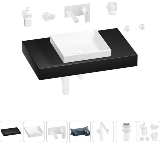 Комплект мебели для ванной комнаты Wellsee Genuine Tree с раковиной 201015265 1