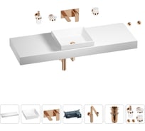 Комплект мебели для ванной комнаты Wellsee Genuine Tree с раковиной 201015604