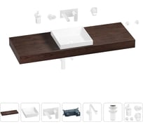 Комплект мебели для ванной комнаты Wellsee Genuine Tree с раковиной 201015585