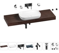 Комплект мебели для ванной комнаты с раковиной Wellsee Genuine Tree 201014447