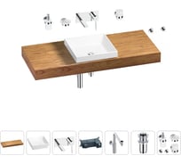 Комплект мебели для ванной комнаты Wellsee Genuine Tree с раковиной 201015446