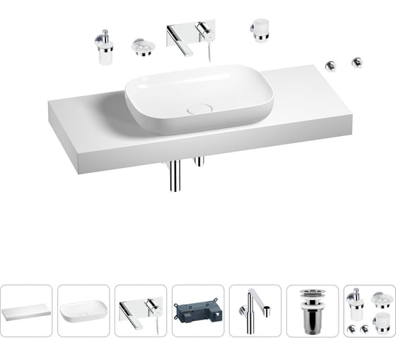 Комплект мебели для ванной комнаты Wellsee Genuine Tree с раковиной 201014346 1