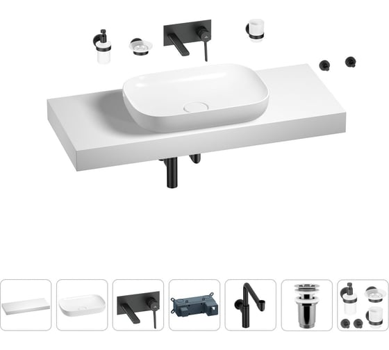 Комплект мебели для ванной комнаты Wellsee Genuine Tree с раковиной 201014347