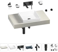 Комплект мебели для ванной комнаты Wellsee Genuine Tree с раковиной 201015167