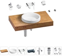 Комплект мебели для ванной комнаты Wellsee Genuine Tree с раковиной 201015686