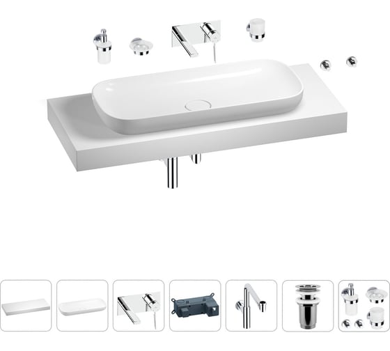 Комплект мебели для ванной комнаты Wellsee Genuine Tree с раковиной 201014586 1