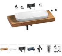 Комплект мебели для ванной комнаты Wellsee Genuine Tree с раковиной 201014547