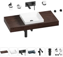 Комплект мебели для ванной комнаты Wellsee Genuine Tree с раковиной 201015347