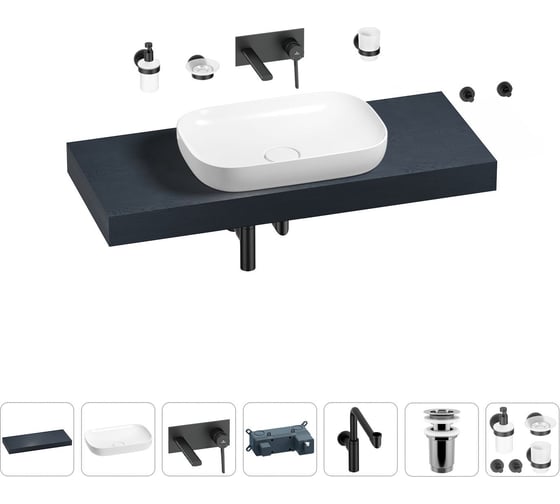 Комплект мебели для ванной комнаты с раковиной Wellsee Genuine Tree 201014287 1