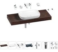 Комплект мебели для ванной комнаты с раковиной Wellsee Genuine Tree 201014326