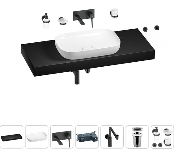 Комплект мебели для ванной комнаты Wellsee Genuine Tree с раковиной 201014367 1