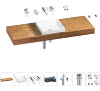 Комплект мебели для ванной комнаты Wellsee Genuine Tree с раковиной 201015566