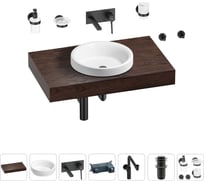 Комплект мебели для ванной комнаты с раковиной Wellsee Genuine Tree 201015707