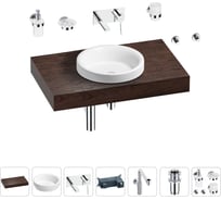 Комплект мебели для ванной комнаты с раковиной Wellsee Genuine Tree 201015706