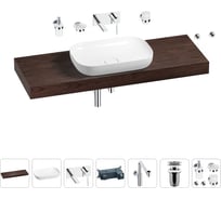 Комплект мебели для ванной комнаты с раковиной Wellsee Genuine Tree 201014446