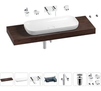 Комплект мебели для ванной комнаты с раковиной Wellsee Genuine Tree 201014686