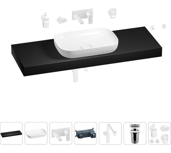 Комплект мебели для ванной комнаты Wellsee Genuine Tree с раковиной 201014485