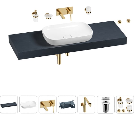 Комплект мебели для ванной комнаты Wellsee Genuine Tree с раковиной 201014408 1