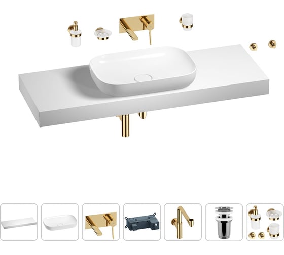 Комплект мебели для ванной комнаты Wellsee Genuine Tree с раковиной 201014468 1