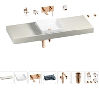 Комплект мебели для ванной комнаты Wellsee Genuine Tree с раковиной 201015529