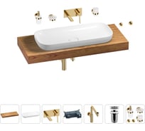 Комплект мебели для ванной комнаты Wellsee Genuine Tree с раковиной 201014548