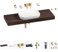 Комплект мебели для ванной комнаты с раковиной Wellsee Genuine Tree 201014448