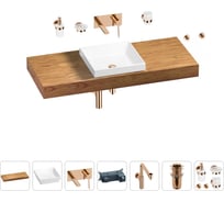 Комплект мебели для ванной комнаты Wellsee Genuine Tree с раковиной 201015449