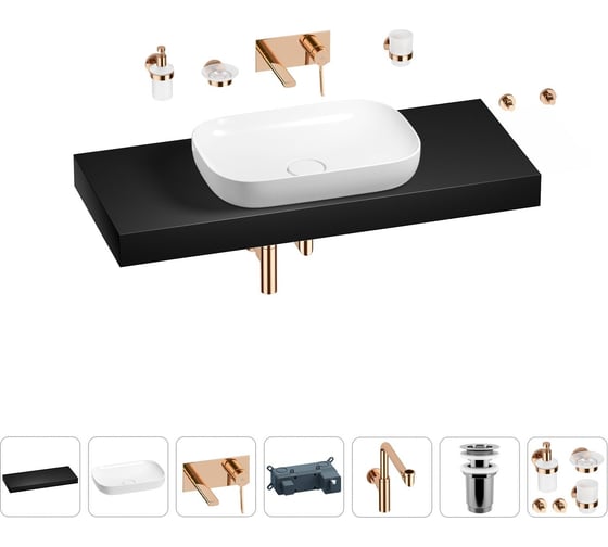 Комплект мебели для ванной комнаты Wellsee Genuine Tree с раковиной 201014369 1