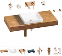 Комплект мебели для ванной комнаты Wellsee Genuine Tree с раковиной 201015329