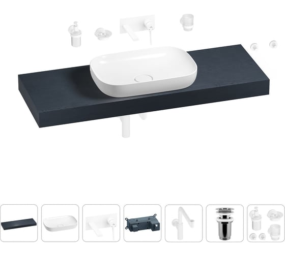 Комплект мебели для ванной комнаты Wellsee Genuine Tree с раковиной 201014410 1