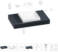 Комплект мебели для ванной комнаты Wellsee Genuine Tree с раковиной 201015190