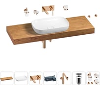 Комплект мебели для ванной комнаты с раковиной Wellsee Genuine Tree 201014429