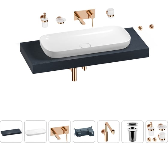 Комплект мебели для ванной комнаты с раковиной Wellsee Genuine Tree 201014529 1